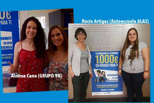 Ainhoa Cano (Grupo 98) y Rocío Artigas (Autoescuela Alas), ganadoras de las ayudas a la formación de la Editorial CNAE
